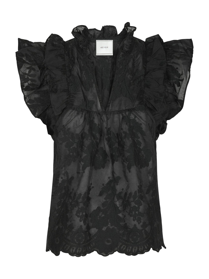 Neo Noir Top Jayla Big Embroidery 163034 Sort 100
