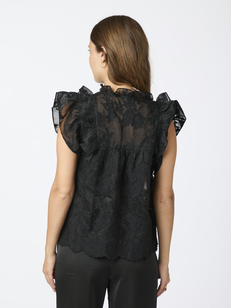 Neo Noir Top Jayla Big Embroidery 163034 Sort 100