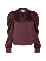 Neo Noir Bluse Rosslyn Heavy Sateen 163769Burgundy