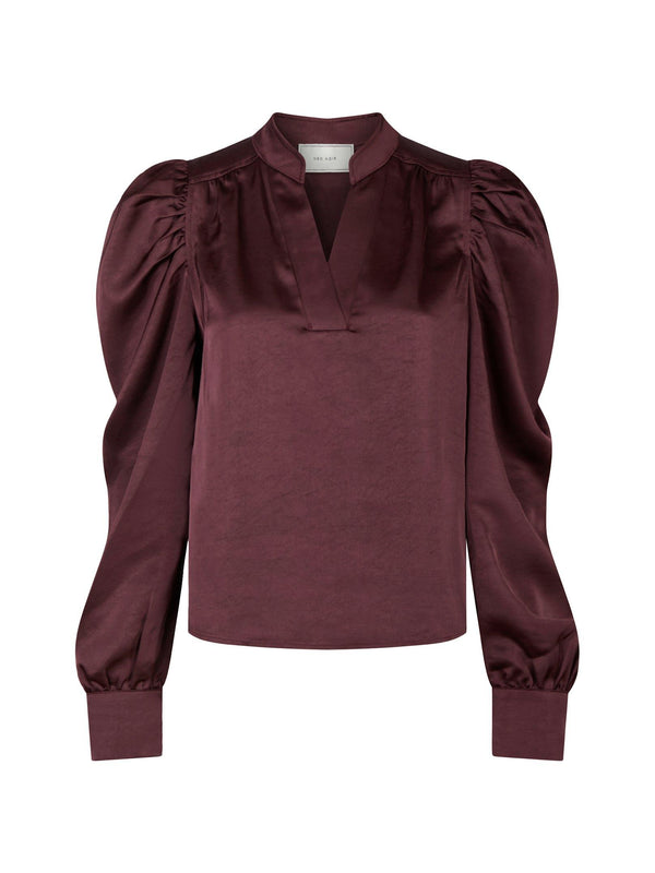 Neo Noir Bluse Rosslyn Heavy Sateen 163769Burgundy