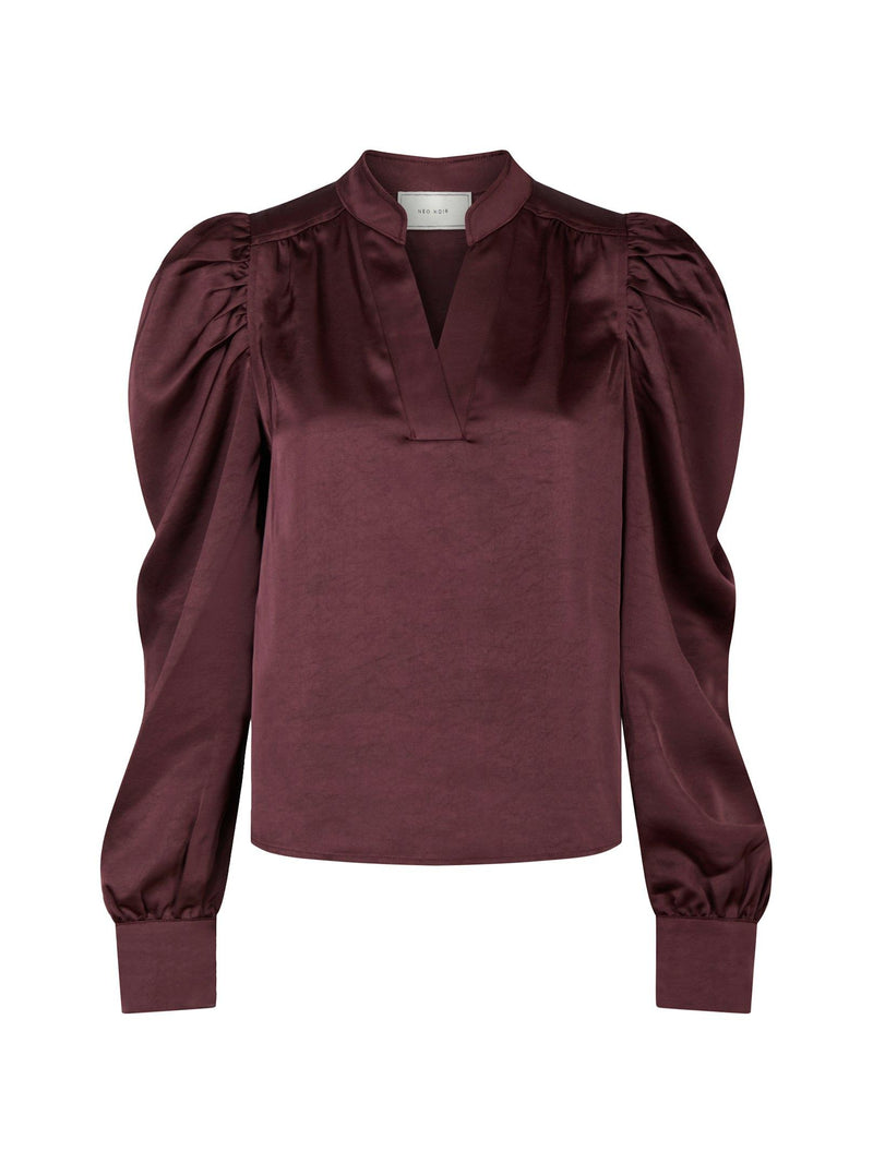 Neo Noir Bluse Rosslyn Heavy Sateen 163769Burgundy