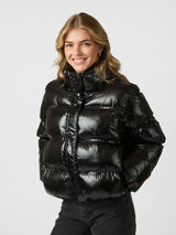 Neo Noir Rhea Shiny Puffer Jacket 165094 Col. 100