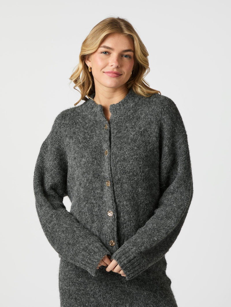 Neo Noir Taura Fluffy Knit Cardigan 165103 Col.132