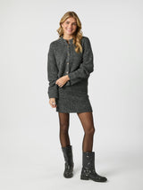 Neo Noir Taura Fluffy Knit Cardigan 165103 Col.132