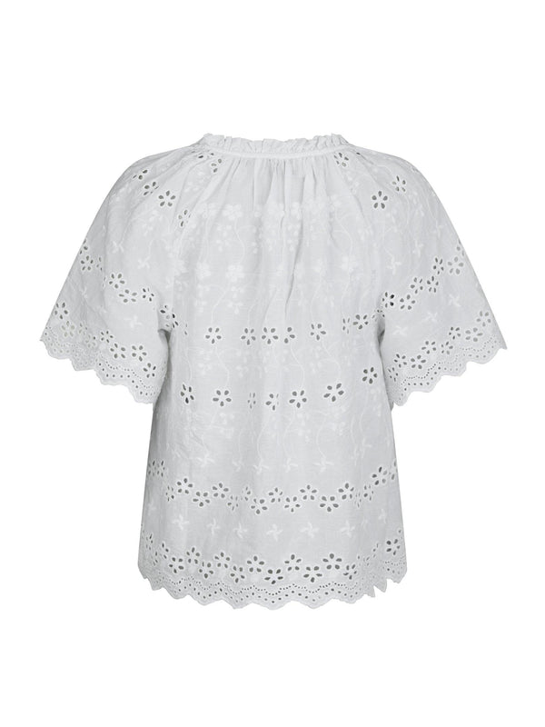 Neo noir Bluse Odet Embroidery 165172 Hvid