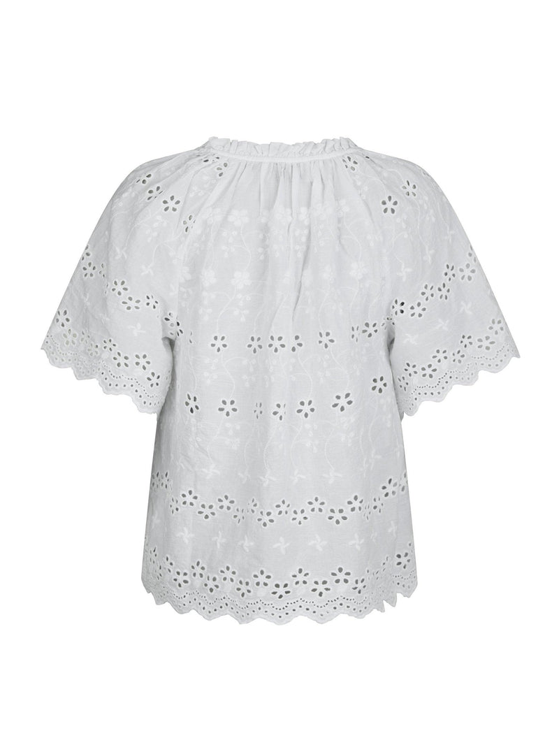 Neo noir Bluse Odet Embroidery 165172 Hvid