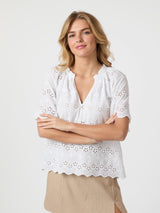 Neo noir Bluse Odet Embroidery 165172 Hvid