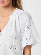 Neo noir Bluse Odet Embroidery 165172 Hvid
