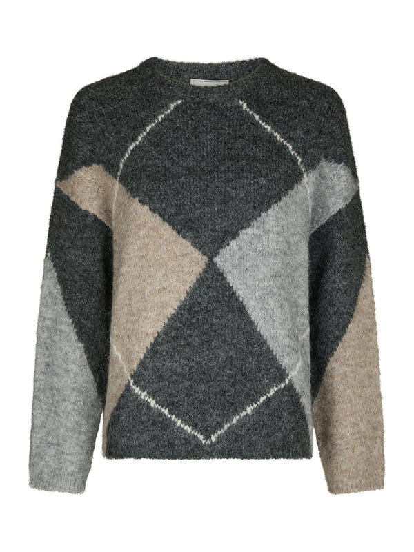 Neo Noir Inga Check Fluff Knit Blouse Col. 132