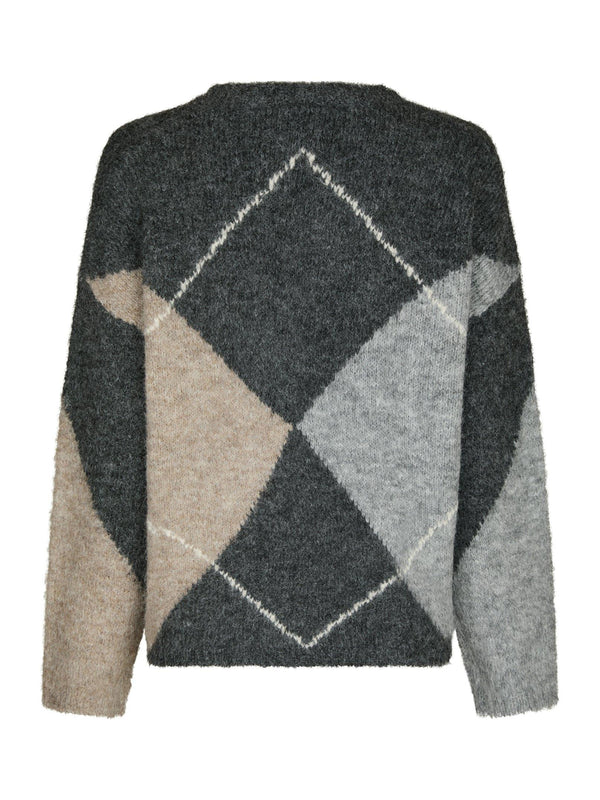 Neo Noir Inga Check Fluff Knit Blouse Col. 132