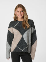 Neo Noir Inga Check Fluff Knit Blouse Col. 132