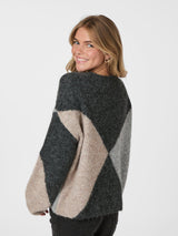 Neo Noir Inga Check Fluff Knit Blouse Col. 132
