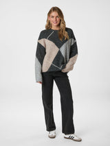 Neo Noir Inga Check Fluff Knit Blouse Col. 132