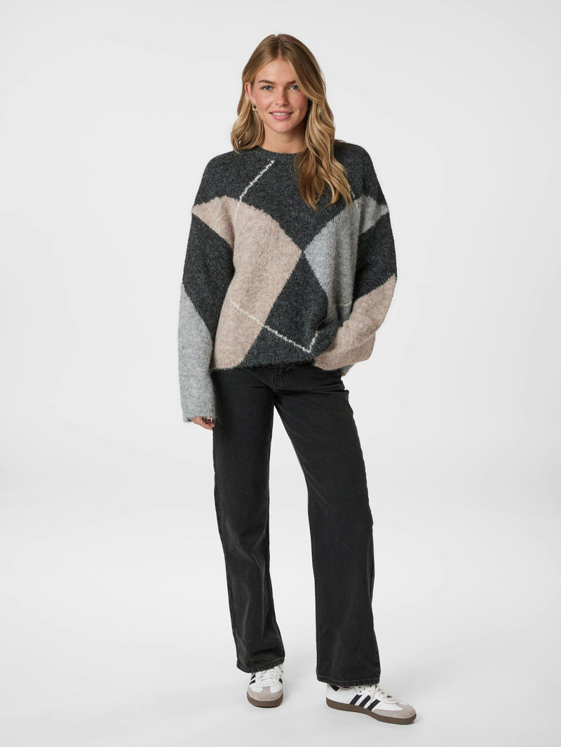 Neo Noir Inga Check Fluff Knit Blouse Col. 132
