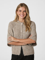 Neo Noir Benuta Fluffy Knit Cardigan 165816 Col. Beige Melange 976