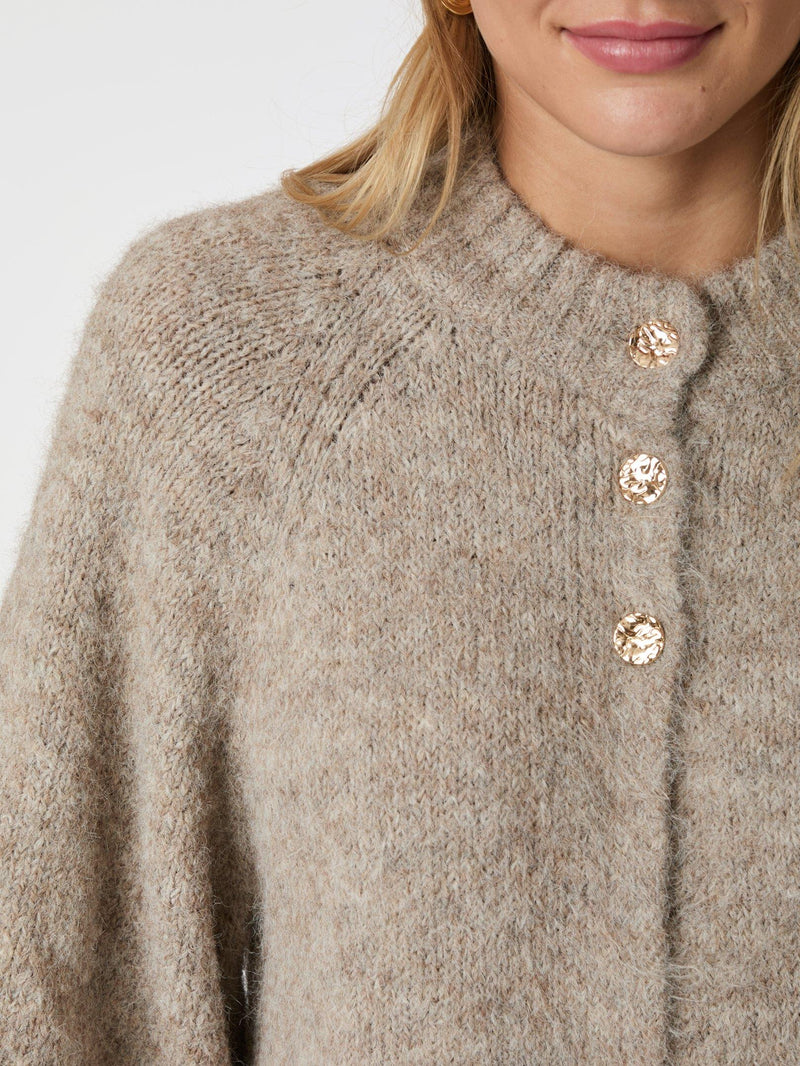 Neo Noir Benuta Fluffy Knit Cardigan 165816 Col. Beige Melange 976