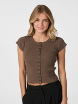 Neo Noir Todda Knit Tee 165831 Col. Brown Melange