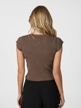 Neo Noir Todda Knit Tee 165831 Col. Brown Melange