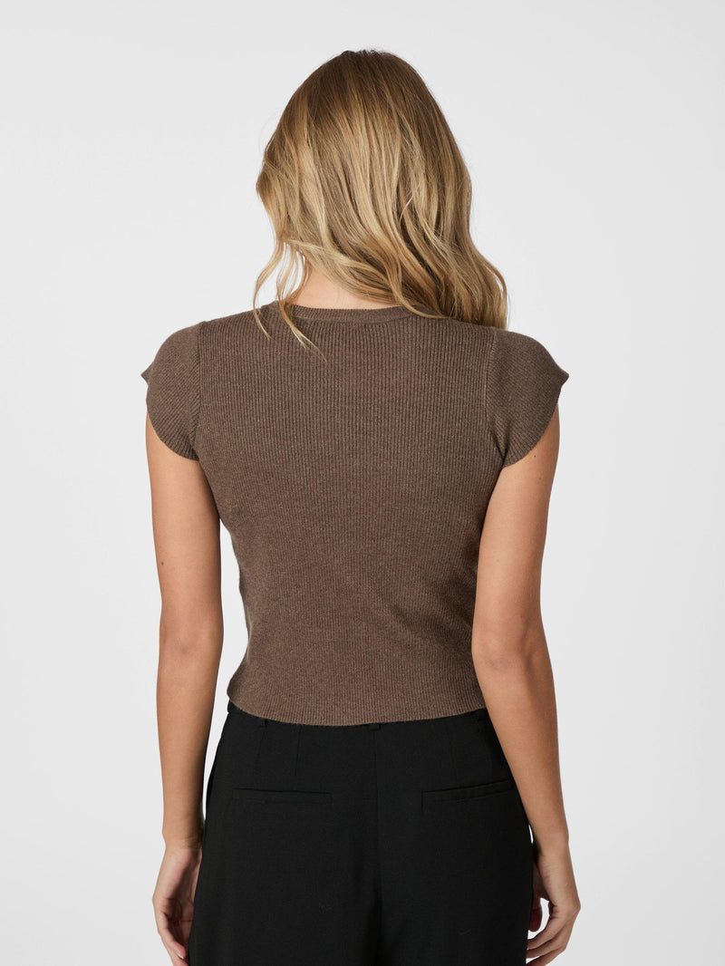 Neo Noir Todda Knit Tee 165831 Col. Brown Melange