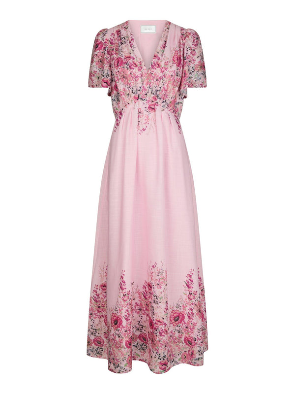 Neo Noir Serna Flower Print Dress new cols 166177 Col. Light Pink