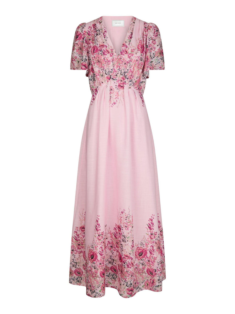 Neo Noir Serna Flower Print Dress new cols 166177 Col. Light Pink