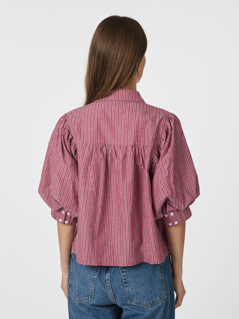 Neo Noir Etta Soft Stripe Stone Shirt 166416 Col: 393