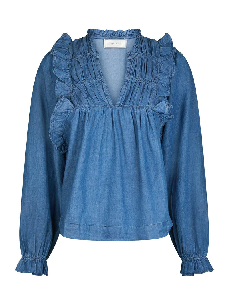 Neo Noir Janis Denim Blouse 166664 Col. Blue