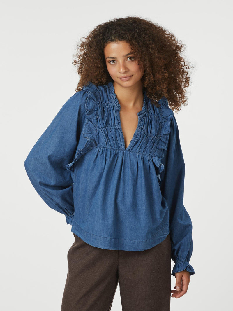 Neo Noir Janis Denim Blouse 166664 Col. Blue