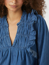 Neo Noir Janis Denim Blouse 166664 Col. Blue