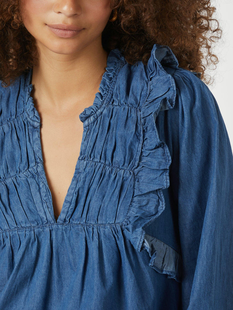 Neo Noir Janis Denim Blouse 166664 Col. Blue