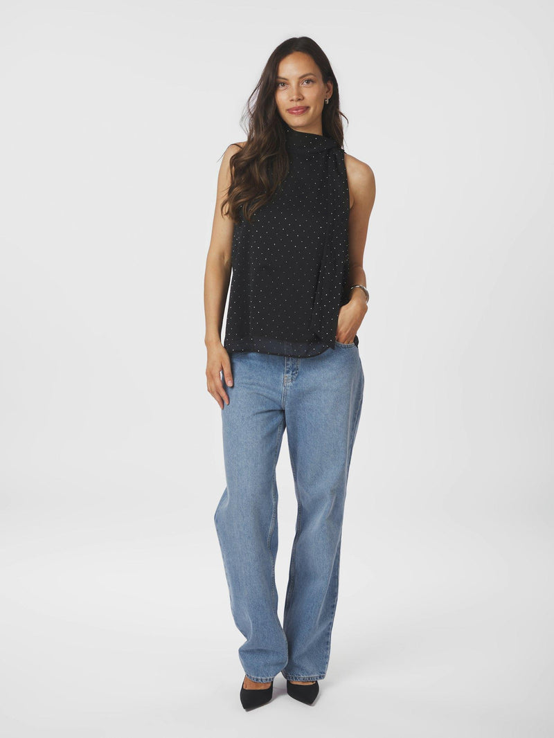 Neo Noir Lorelei Bedazzled Top 166983 Col. Black