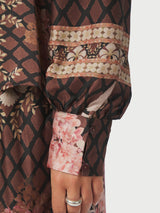 Neo Noir Massima Botanical Border Blouse 167029 Col. Black