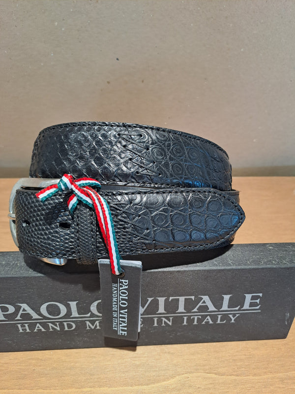 Paolo Vitale bælte croco/python/varan sort