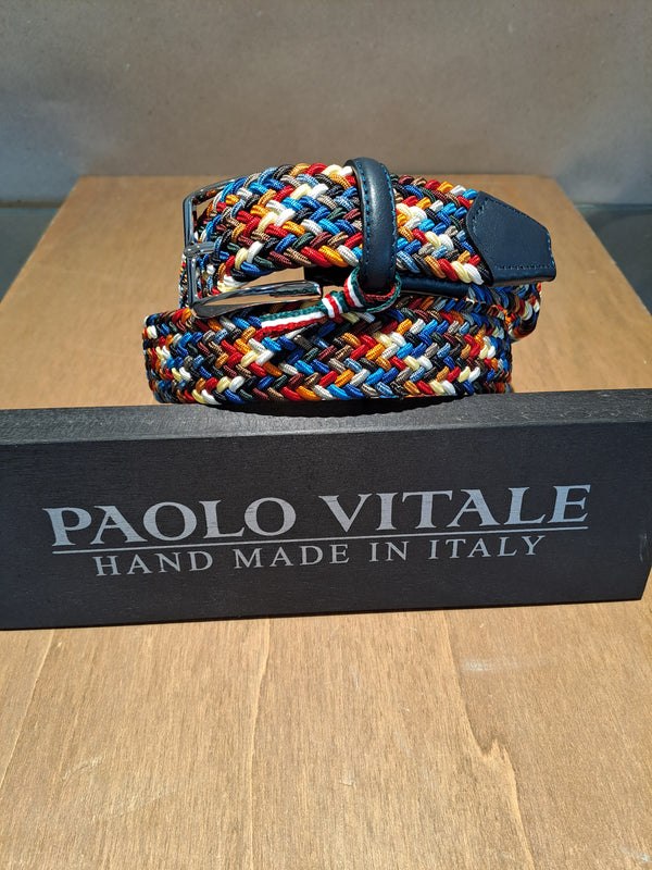 Paolo Vitale bælte elastik multi colour - rød