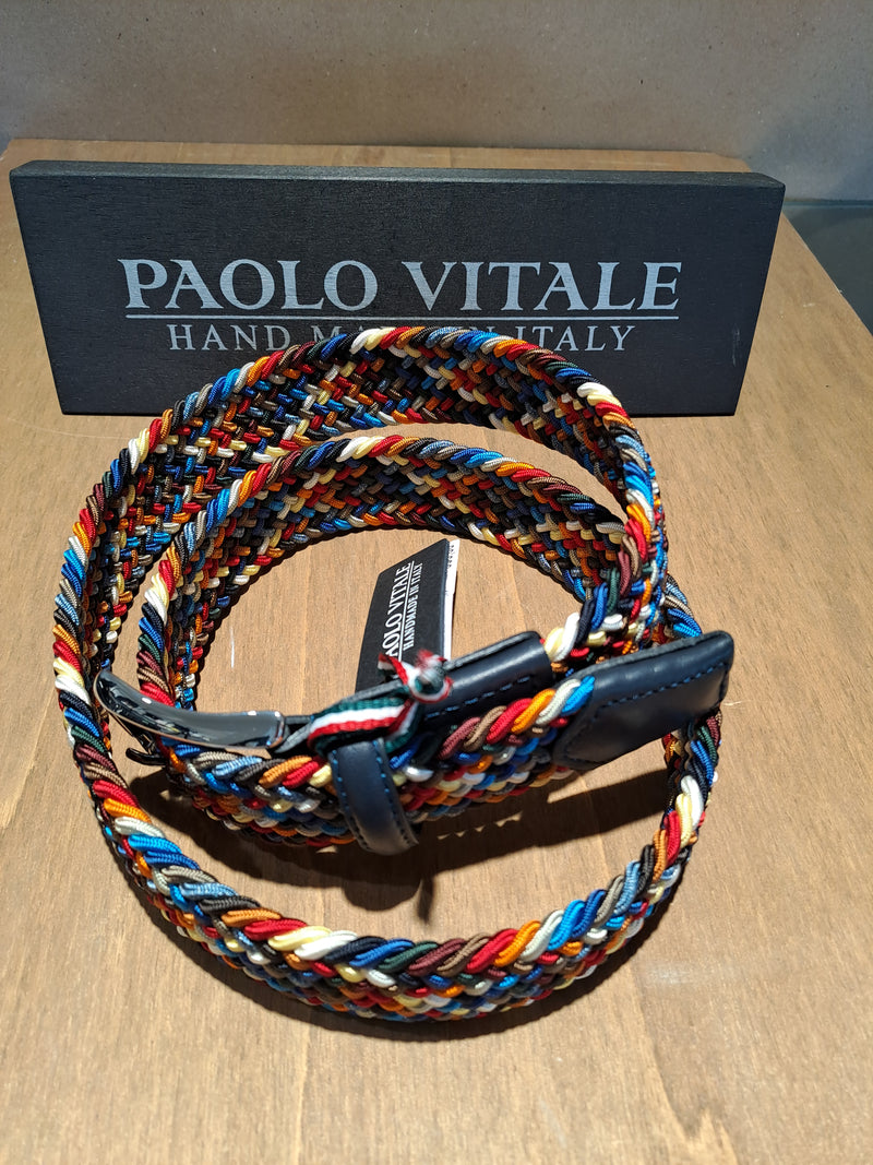 Paolo Vitale bælte elastik multi colour - rød
