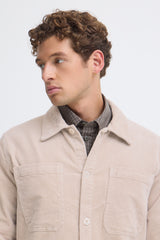 Casual Friday overshirt fløjl 20506480 lys sand