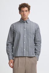 Casual Friday skjorte strib 20506483 navy/hvid