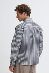 Casual Friday skjorte strib 20506483 navy/hvid