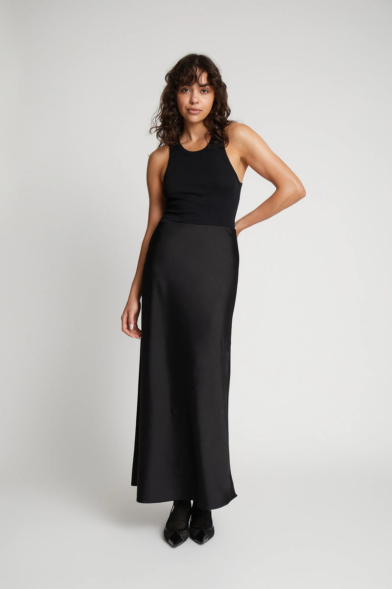 Munthe satin nederdel Bardot sort