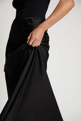 Munthe satin nederdel Bardot sort