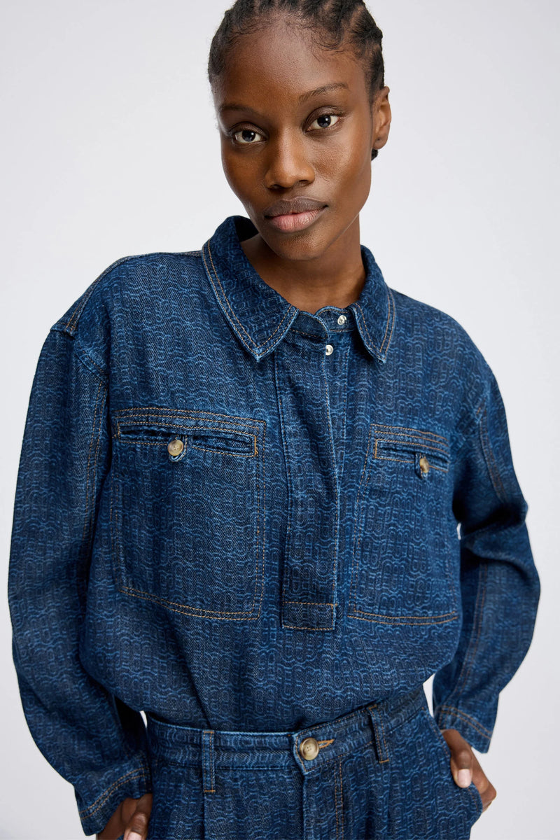 Munthe Ruxa Skjorte 254-1020-25406 Col. Indigo