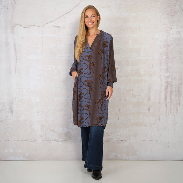 Prepair Kjole Tine 2665 Navy med leoparder