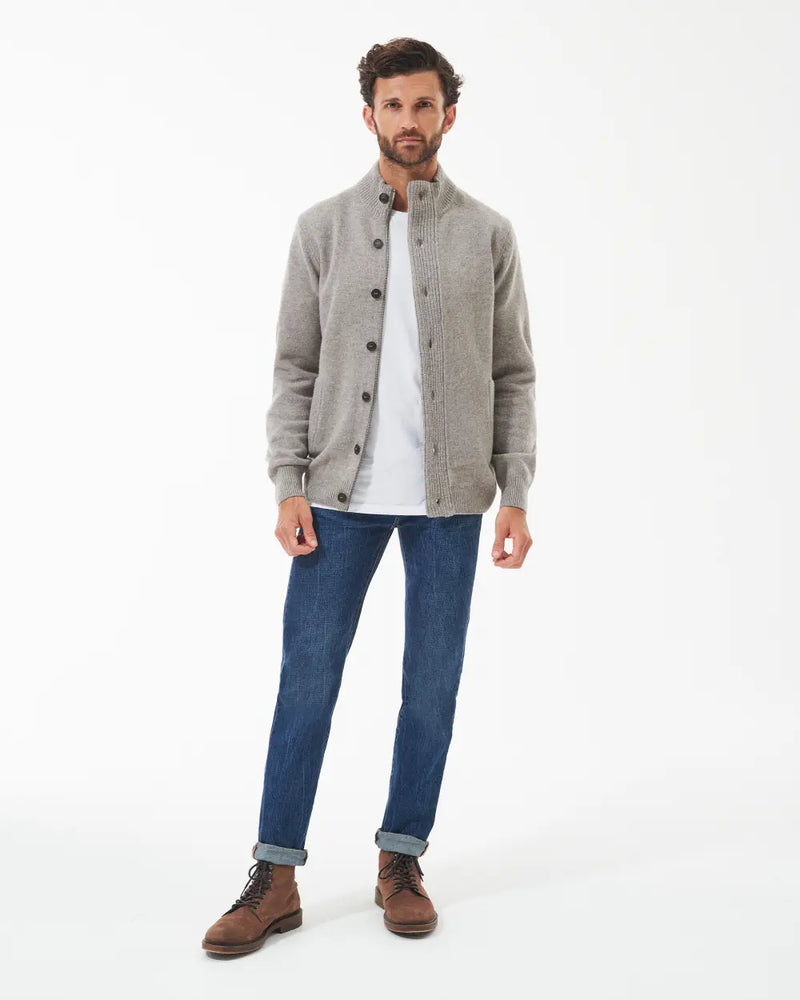 Barbour cardigan Patch zip MKN0731 sand