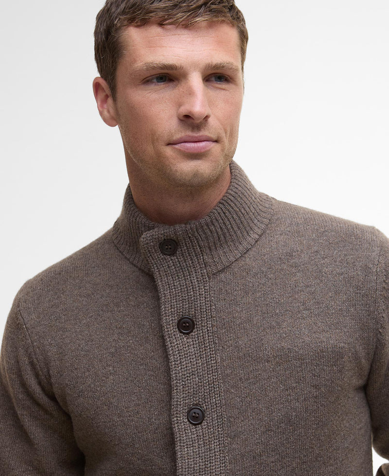 Barbour cardigan Patch MKN0731 mørk sand