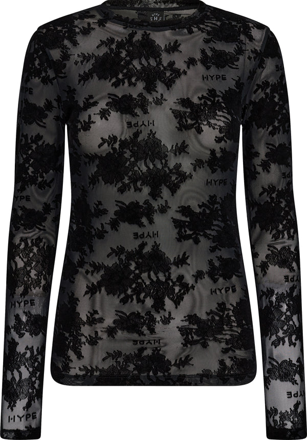 Hype The Detail Mesh Bluse 3-850-14-9 Sort