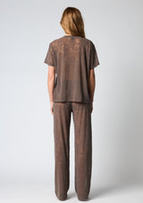 Hype The Detail Lace tee slim 3-852-25-02 Col. Brun