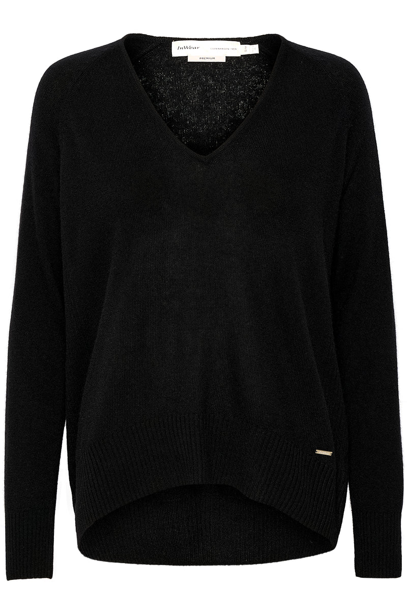 InWear Lukka V-Neck Pullover Premium 30104240 Col. 10050 Sort