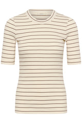 InWear DagnaIW Striped T-Shirt 30107269 Col. Vanilla / Coffee Quartz Stripe