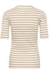 InWear DagnaIW Striped T-Shirt 30107269 Col. Vanilla / Coffee Quartz Stripe