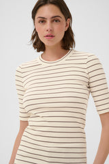 InWear DagnaIW Striped T-Shirt 30107269 Col. Vanilla / Coffee Quartz Stripe